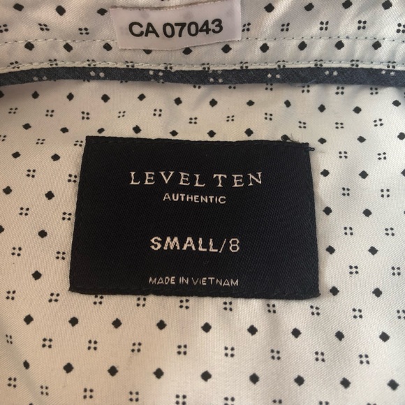 Long sleeve smart shirt blue with small white star pattern fur occasions size 8 - Picture 4 of 4